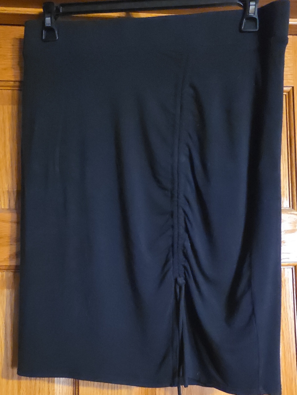 Maurices Black Midi Skirt with Center Ruching Size Large